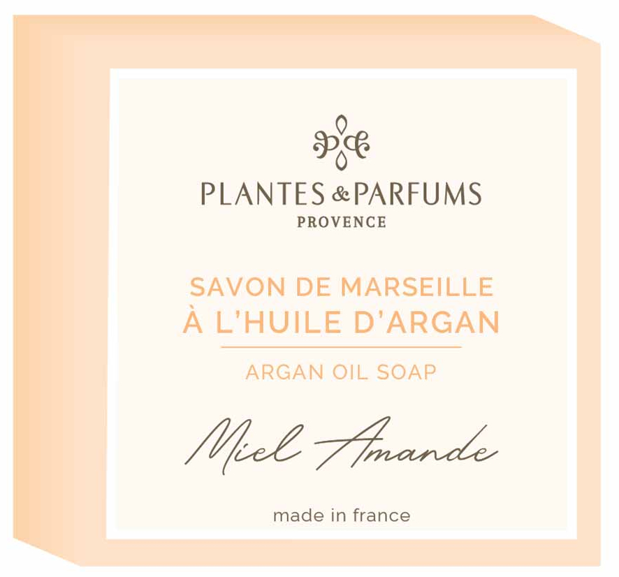 Savon de Marseille mit Bio-Arganöl, 100 g "Honig-Mandel"
