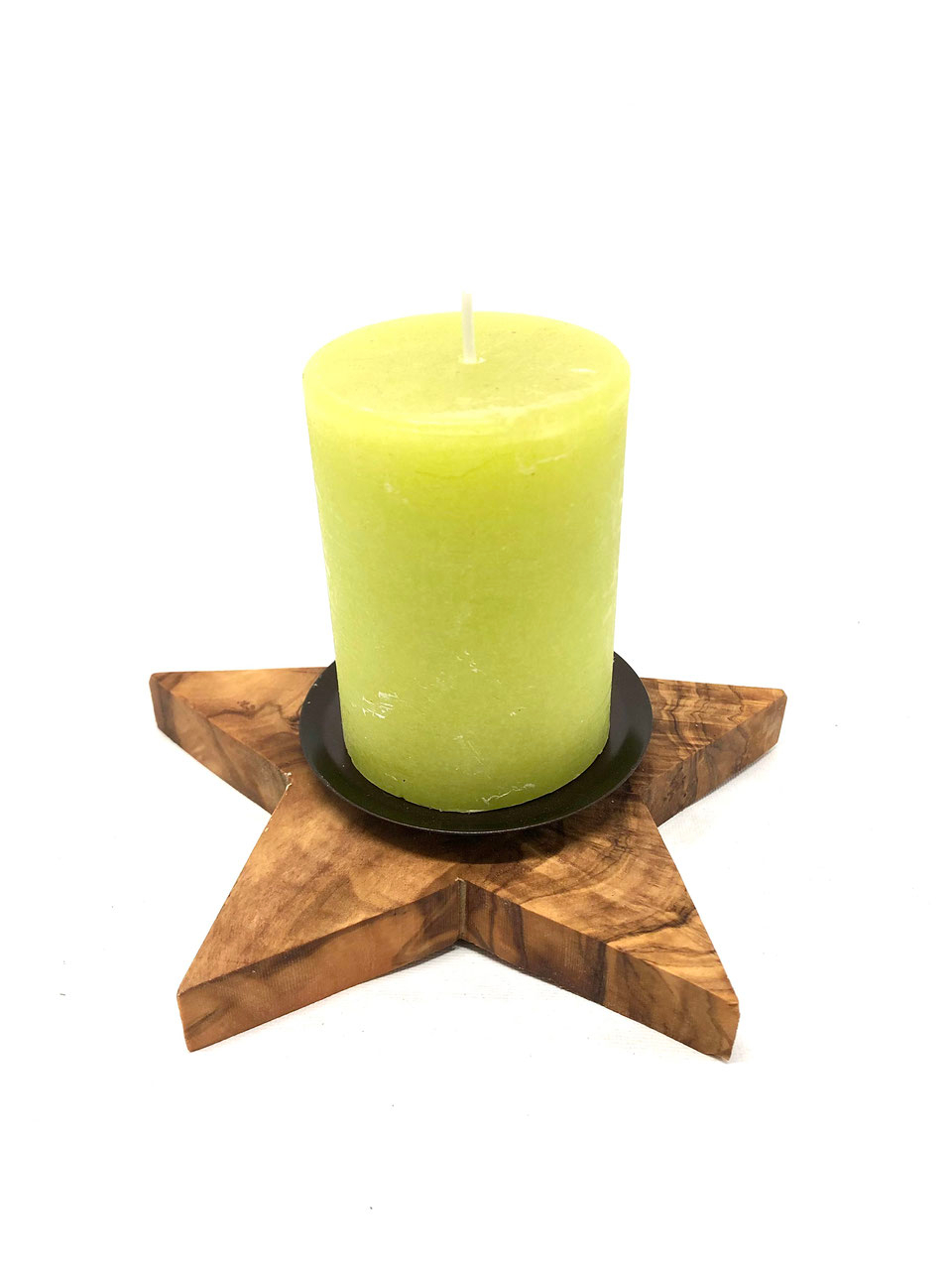 Kerzenhalter "Stern" aus Olivenholz