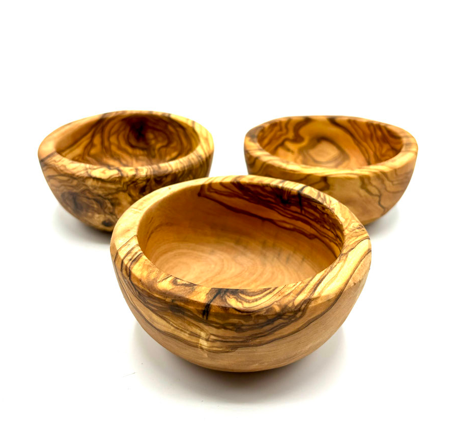 Tapas-Schale aus Olivenholz, rund, 10 cm