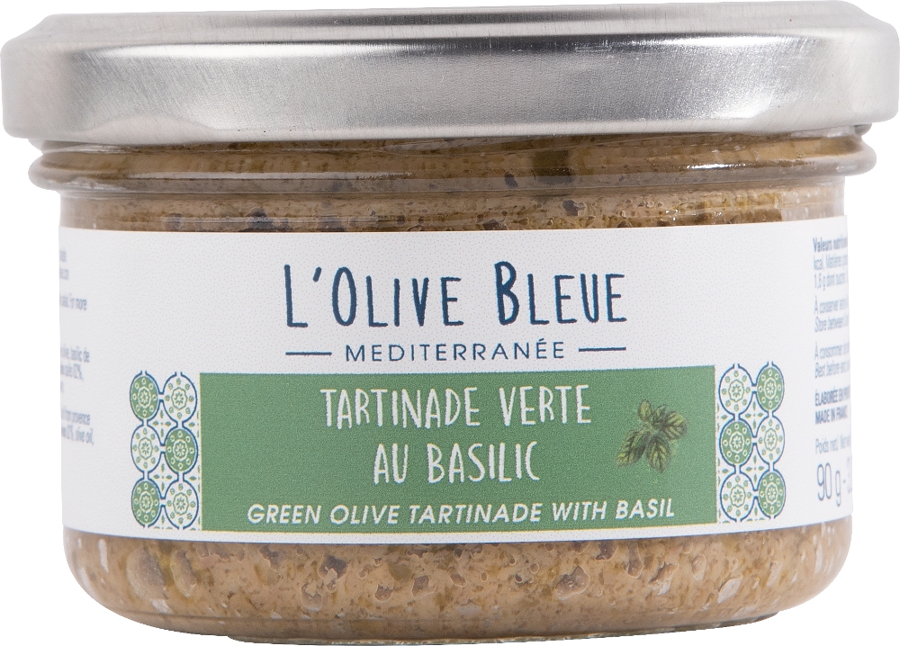 Grüne Oliven-Tapenade mit Basilikum, 90 g