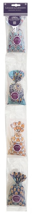 Lavendelsäckchen im Viererpack "Bleu Azur", 4 x18 g