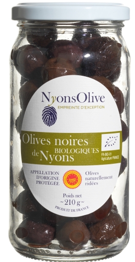 Schwarze Oliven aus Nyons BIO, 210 g