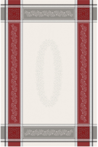Tischdecke, 160 x 250 cm "Olivia", grau-rot