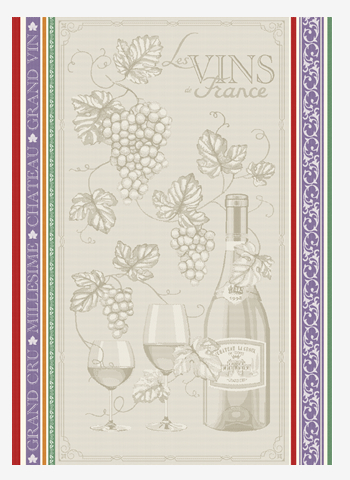 Geschirrtuch, 50 x 70 cm "Wein der Provence: Syrah"