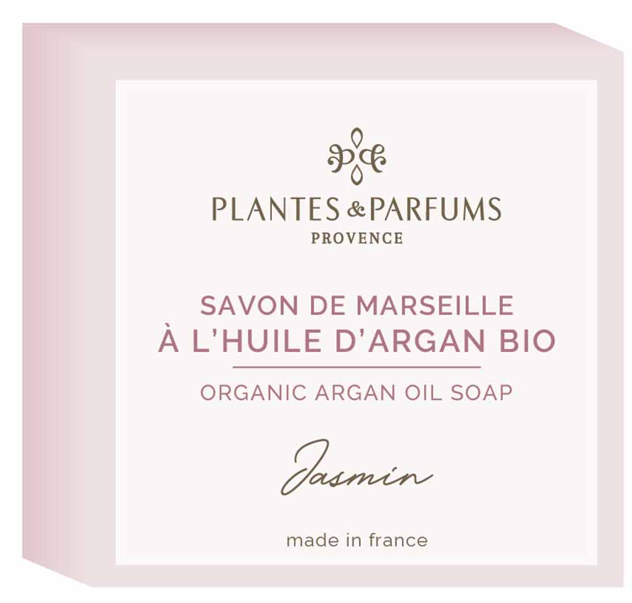 Savon de Marseille mit Bio-Arganöl, 100 g "Jasmin"