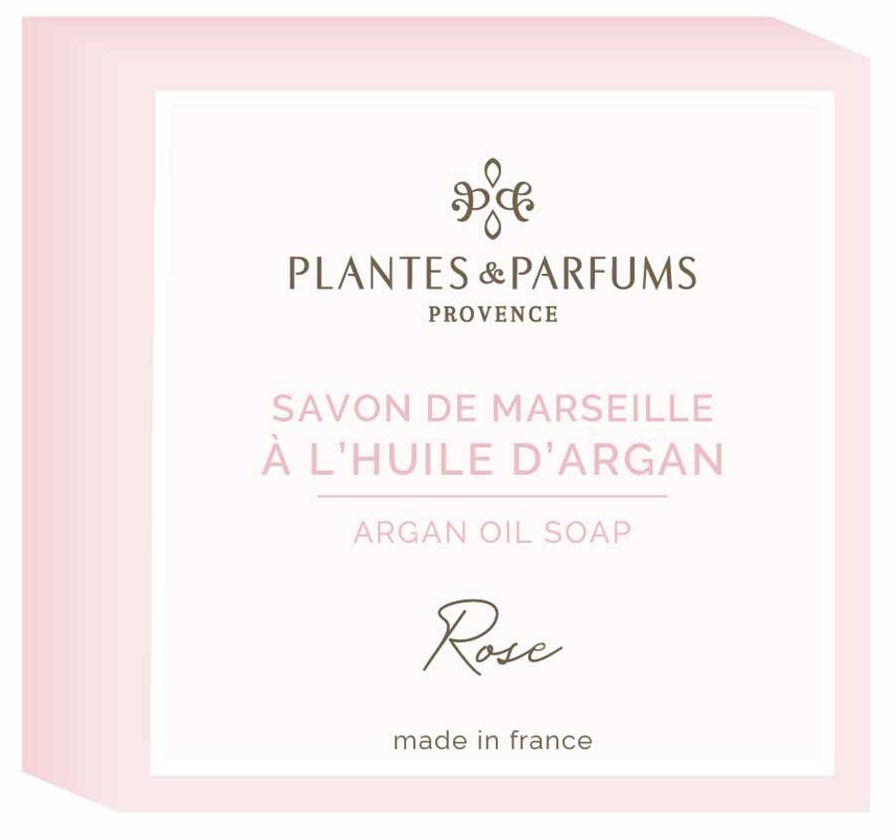 Savon de Marseille mit Bio-Arganöl, 100 g "Rose"